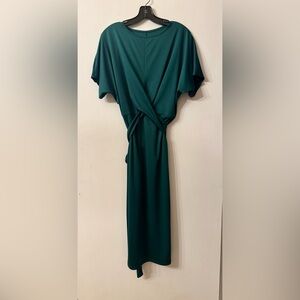 Large Elegant Green Wrap Dress